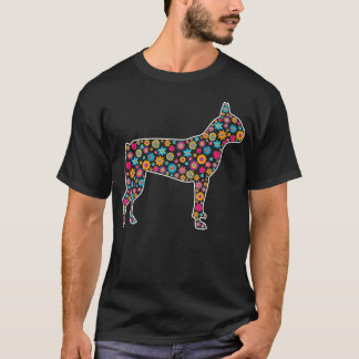 Camiseta Páscoa Boston Terrier Dog Páscoa Flowers Pu