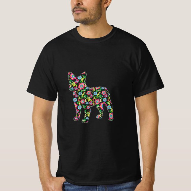 Camiseta Páscoa Boston Terrier Dog Páscoa Flowers Spring (Frente)