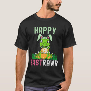 Camiseta Páscoa Bunny Dinosaur Egg Funny 2022 Happy Eastraw