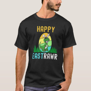 Camiseta Páscoa Bunny Dinosaur Egg Funny 2022 Happy Eastraw