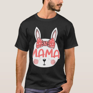 Camiseta Páscoa Bunny Mama Correspondente Família Rosa Sund