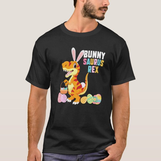 Camiseta Páscoa Bunny Saurus Rex (Frente)