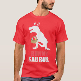Camiseta Páscoa Bunny Saurus Tre Para Crianças Dinossauro B
