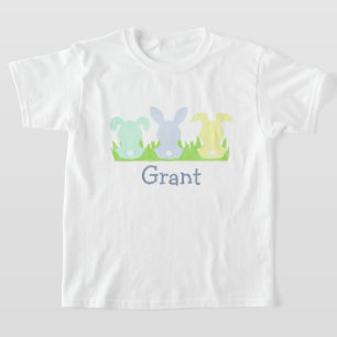 Camiseta Páscoa Bunny Trio, Pastel Watercolor Boys