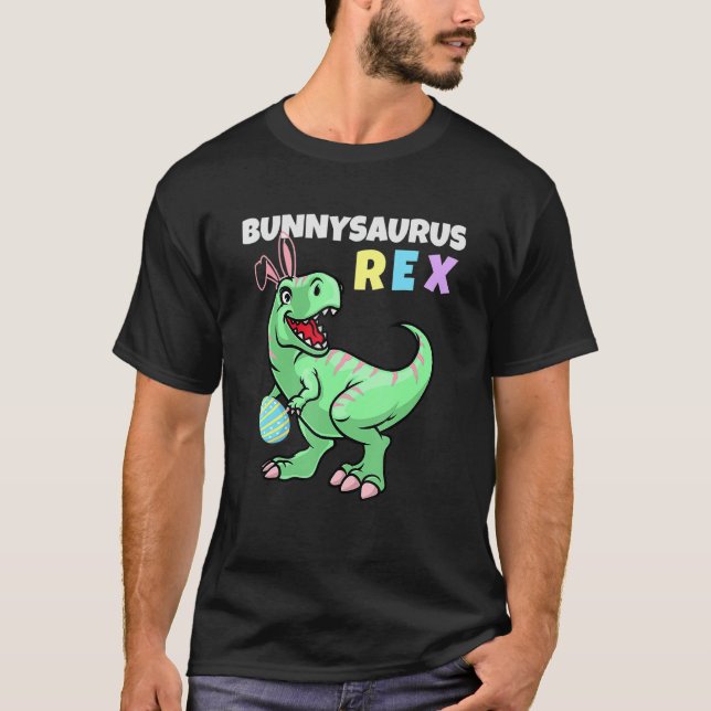 Camiseta Páscoa Bunnysaurus Rex Legal x Trex Páscoa Dinossa (Frente)