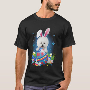 Camiseta Páscoa Cachorro Bichon Frise Fofo Amante Coelho Ov