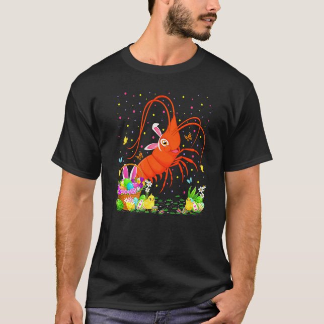 Camiseta Páscoa Camarão De Peixes Coelho De Ovo Caça Páscoa (Frente)