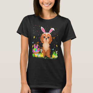 Camiseta Páscoa Cockapoo Cachorro Coelho Ovo Caçando Cockap