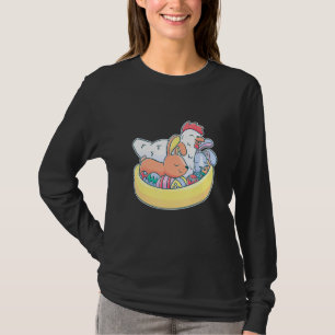 Camiseta Páscoa Coelhinho de Galinha Ovos Fazenda