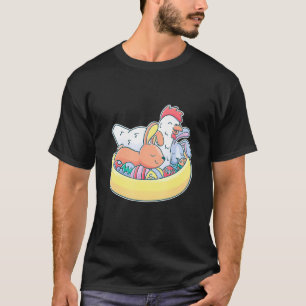 Camiseta Páscoa Coelhinho de Galinha Ovos Fazenda