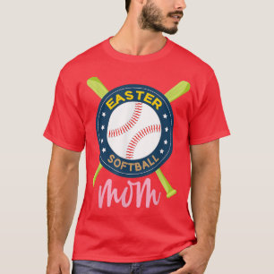 Camiseta Páscoa Coelho Coelho Coelho Orelha Mães de Basebal