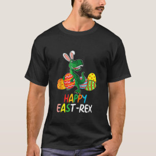 Camiseta Páscoa Coelho Leste-Rex Dinossaur Egg Happy Eastr
