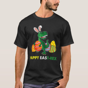 Camiseta Páscoa Coelho Leste-Rex Dinossaur Egg Happy Eastr