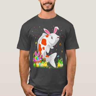 Camiseta Páscoa Coelho Peixe Koi Caça Ovo Páscoa Koi Sunda