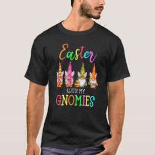 Camiseta Páscoa Com Os Meus Felzs pascoa De Gnomias Coelhos