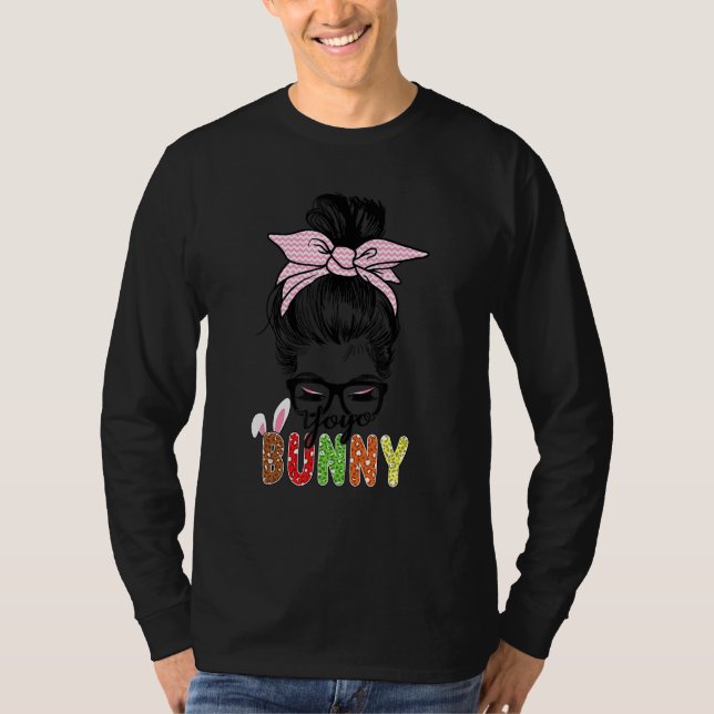 Camiseta Páscoa Comemoração Bunny Mãe Yoyo Coelhinho Dia da (Frente)