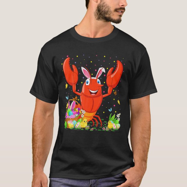 Camiseta Páscoa Crawfish Bunny Ovo Caça Crawfish Páscoa (Frente)