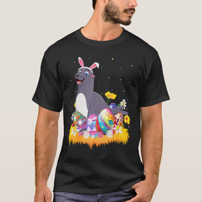 Camiseta Páscoa das Focas da Páscoa Engraçada (Frente)