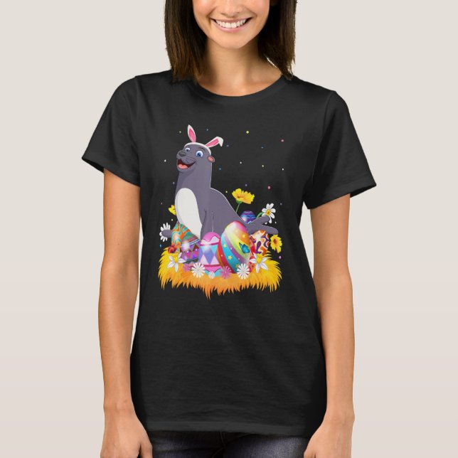 Camiseta Páscoa das Focas da Páscoa Engraçada (Frente)