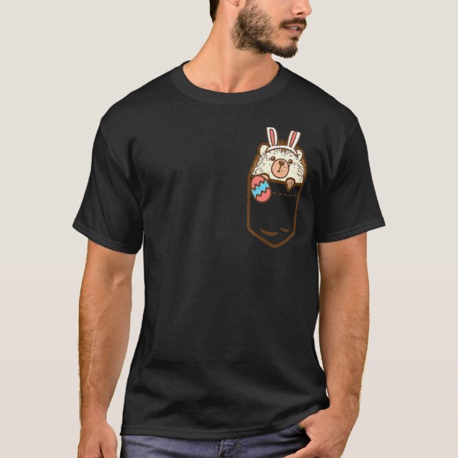 Camiseta Páscoa De Bolso De Coelhinhos De Ovo De Coelhinhos (Frente)
