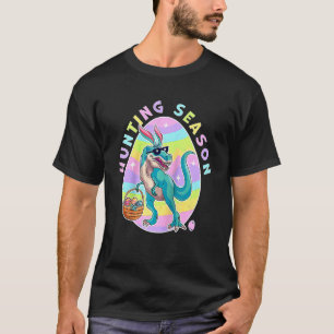 Camiseta Páscoa De Caça Dinossauro Caça Ao Ovo Dinossauro E