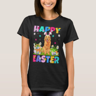 Camiseta Páscoa de Cachorro de Retriever de Ouro Coelho fel