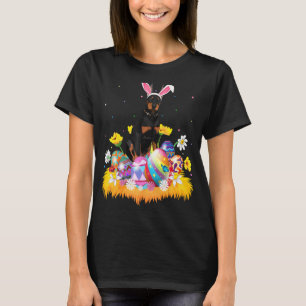 Camiseta Páscoa de Cachorro Doberman Engraçado Páscoa Domin