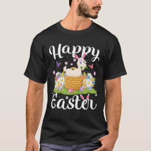 Camiseta Páscoa De Captura De Ovos De Cabra Floral Domingo