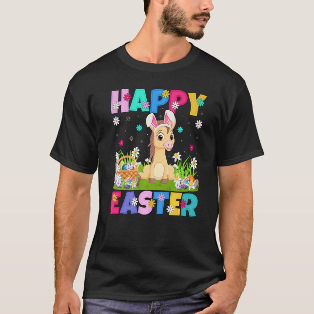 Camiseta Páscoa de coelhinho com Felz pascoa no domingo (Frente)