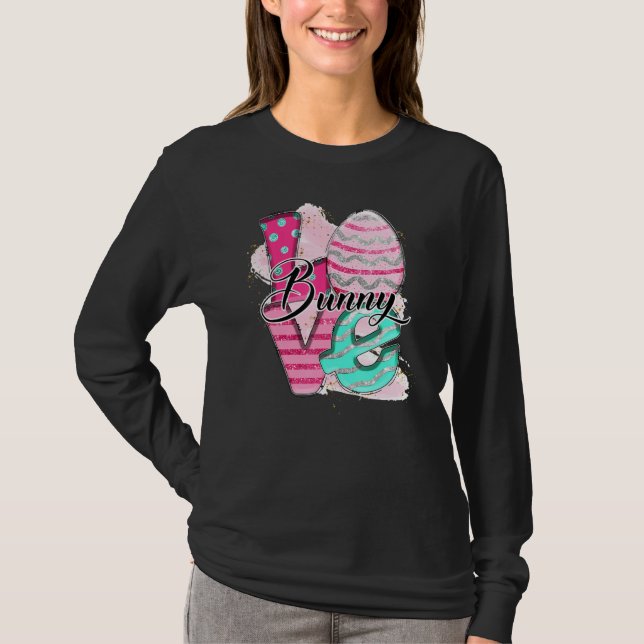 Camiseta Páscoa de Coelhinho de Páscoa de Leopard Adorável (Frente)