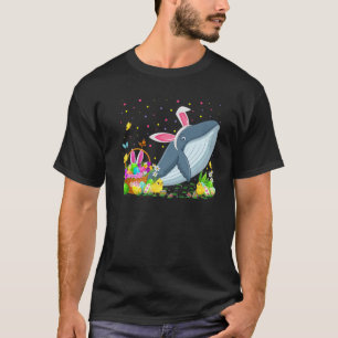 Camiseta Páscoa De Coelho De Baleia Azul Ovo Caça De Bale
