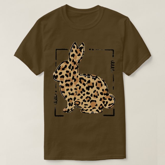 Camiseta Páscoa de coelho-leopardo Dia das Palmas Domingos  (Frente do Design)