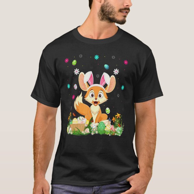 Camiseta Páscoa de Easter Egg Fennec Fox Domingo (Frente)