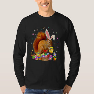 Camiseta Páscoa de esquilo bonito Dia coelho Ovos Páscoas