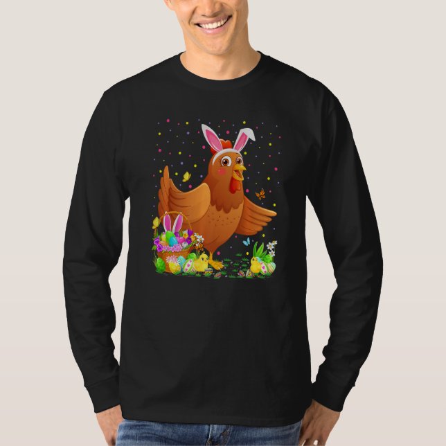 Camiseta Páscoa de frango de pássaro de pássaro de pássaro  (Frente)