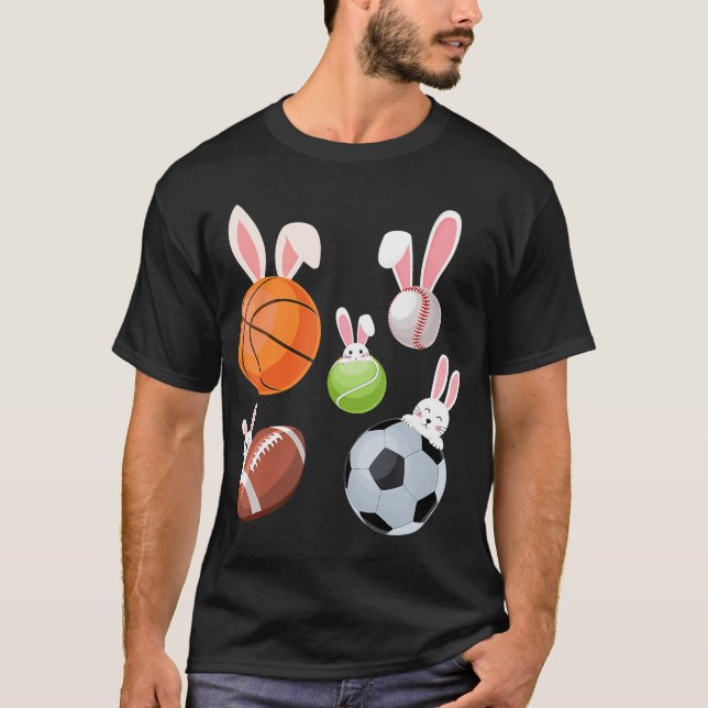 Camiseta Páscoa de futebol de basquetebol (Frente)