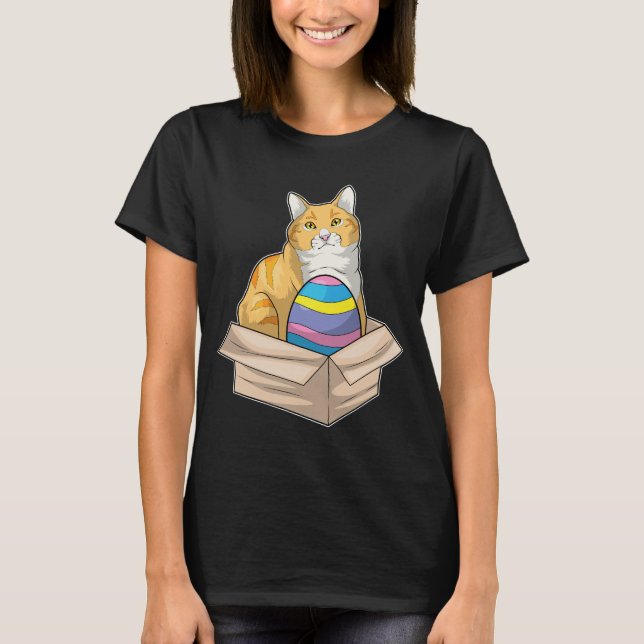 Camiseta Páscoa de gato - ovo de páscoa (Frente)