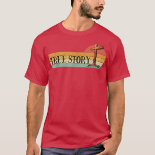 Camiseta Páscoa de HISTÓRIA de Jesus Cross e Bíblia Cristã