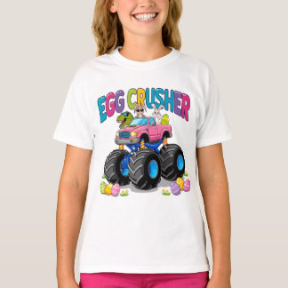 Camiseta Páscoa de monstro do triturador de ovos rosa