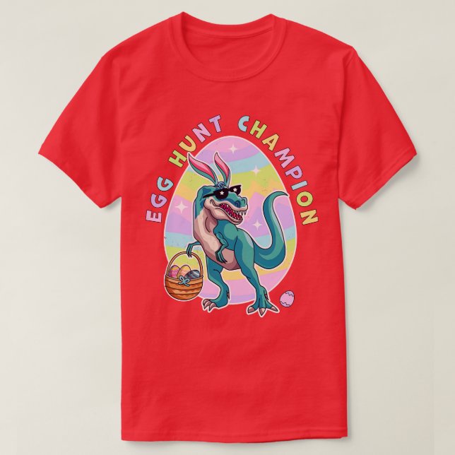 Camiseta Páscoa De Ovo Hunt Champion Dinosaur Ovo Hunt Dino (Frente do Design)