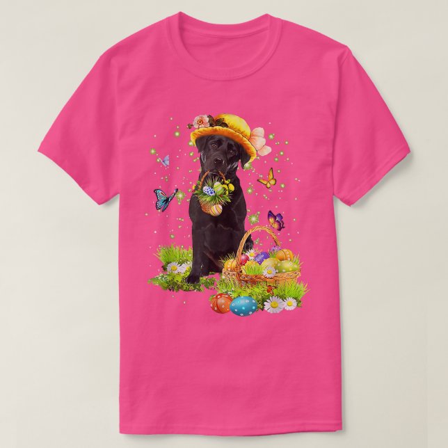 Camiseta Páscoa de Ovos Felzs pascoa de Cachorro Negro Bunn (Frente do Design)