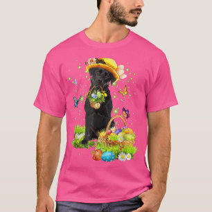 Camiseta Páscoa de Ovos Felzs pascoa de Cachorro Negro Bunn