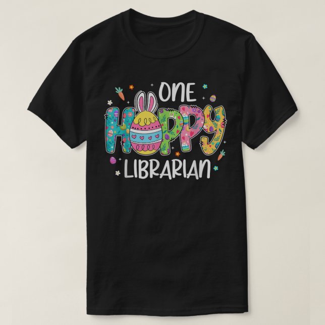 Camiseta Páscoa de Páscoa de Ovo de Um Hobby Bibliotecário  (Frente do Design)