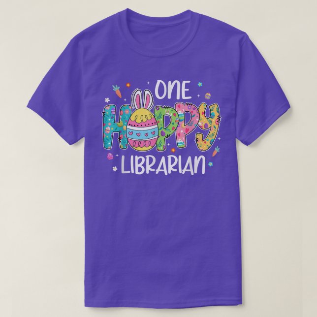 Camiseta Páscoa de Páscoa de Ovo Único Hobby Bibliotecário  (Frente do Design)