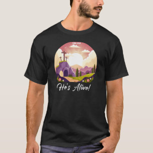 Camiseta Páscoa de Passover Cristã Jesus está Vivo