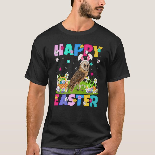Camiseta Páscoa de Pernalonga Felz pascoa Bunny Barn Owl S (Frente)