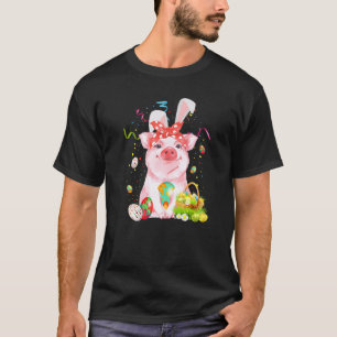 Camiseta Páscoa de Primavera de coelho de páscoa com cesto 