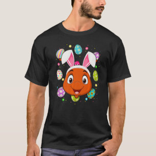 Camiseta Páscoa de rosto de coelhinho de orelha na Páscoa n