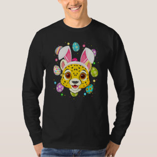 Camiseta Páscoa De Rosto De Ovo De Páscoa Cheetah No Doming