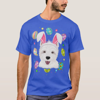 Camiseta Páscoa de rosto do cão do coelho do ovo da Páscoa 